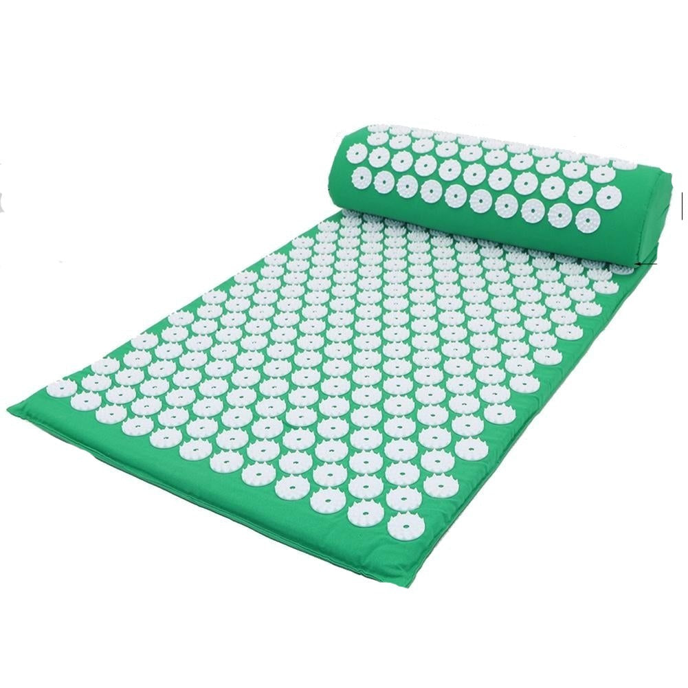 Ensemble tapis de yoga d'acupression et coussin de massage