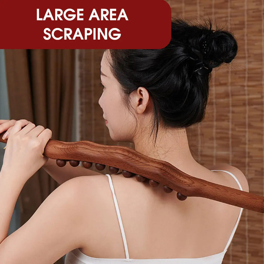 Bâton de massage en perles de bois