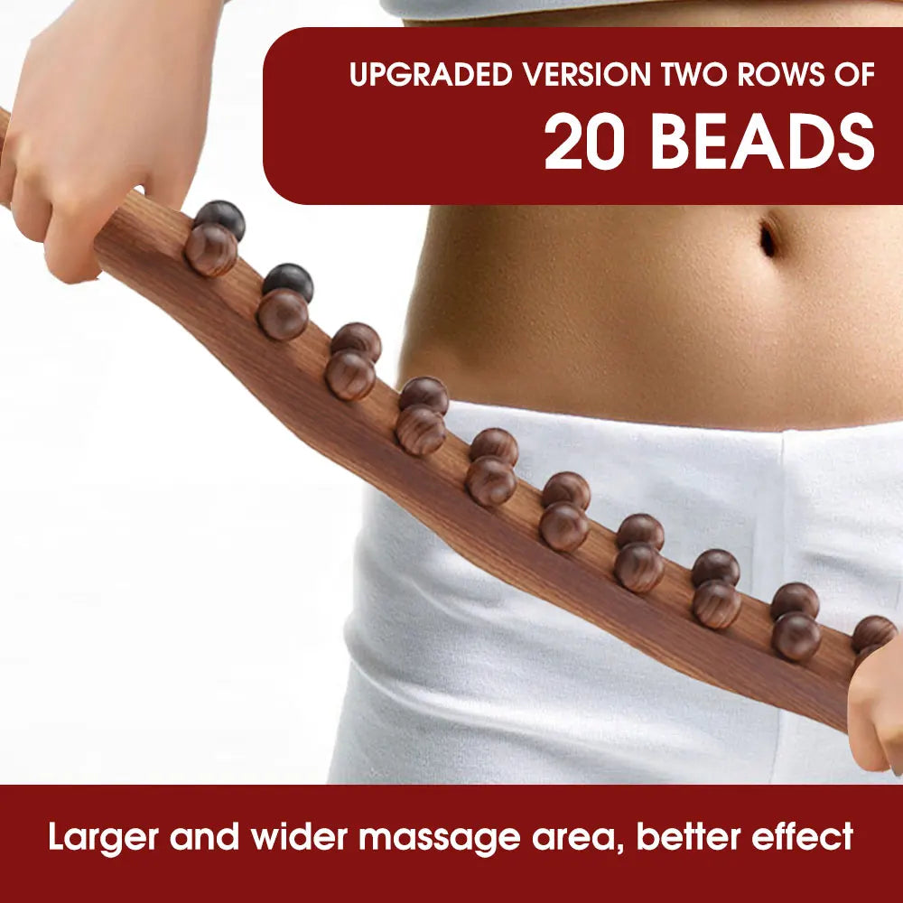 Bâton de massage en perles de bois