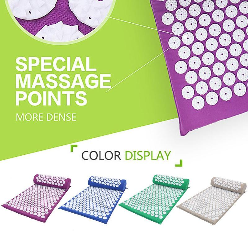 Ensemble tapis de yoga d'acupression et coussin de massage
