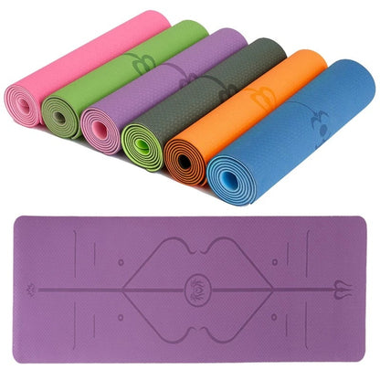 Tapis de yoga antidérapant avec lignes d'alignement 