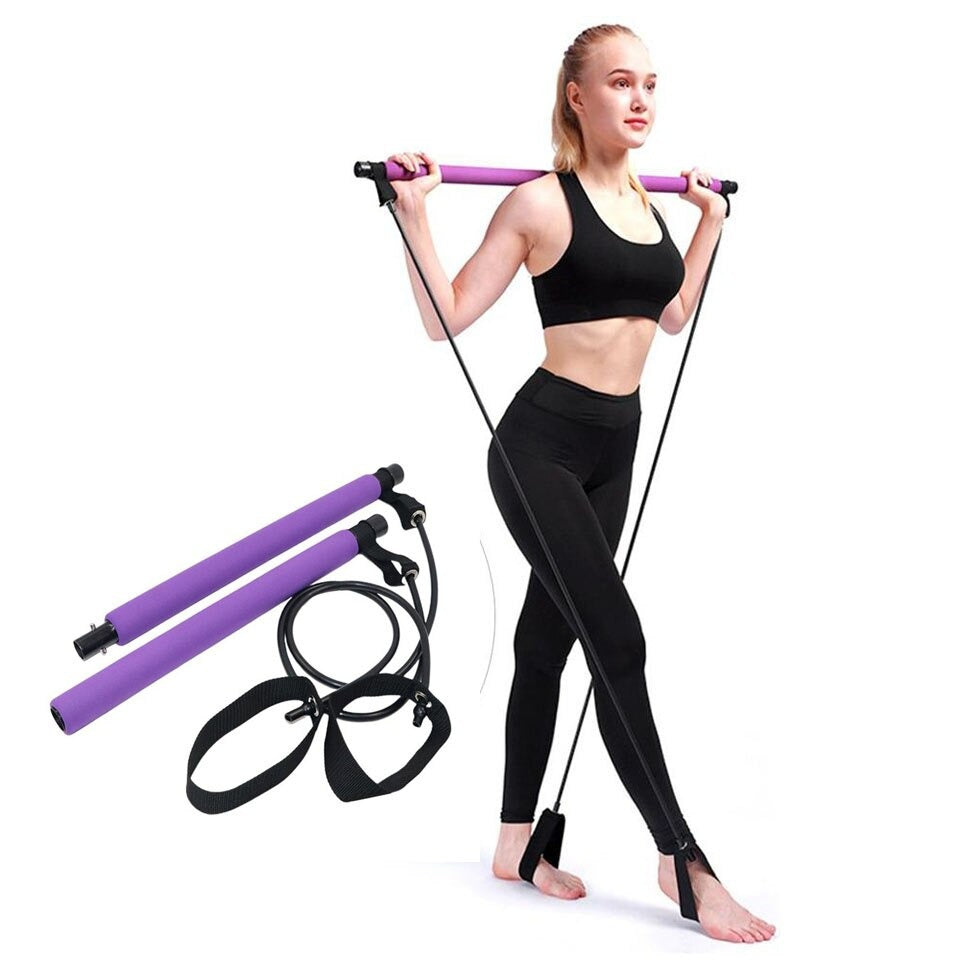 Barre de résistance Pilates Squat avec bandes