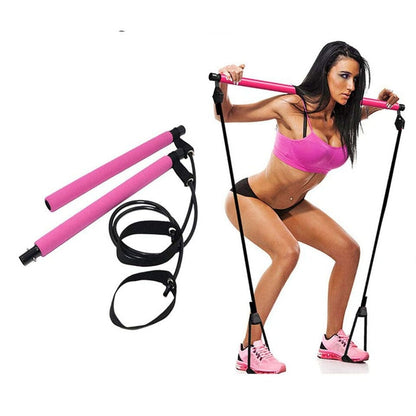 Barre de résistance Pilates Squat avec bandes