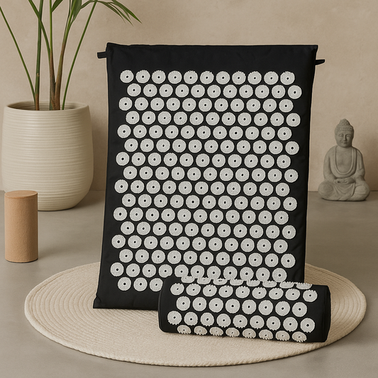 Ensemble tapis de yoga d'acupression et coussin de massage