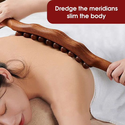Bâton de massage en perles de bois