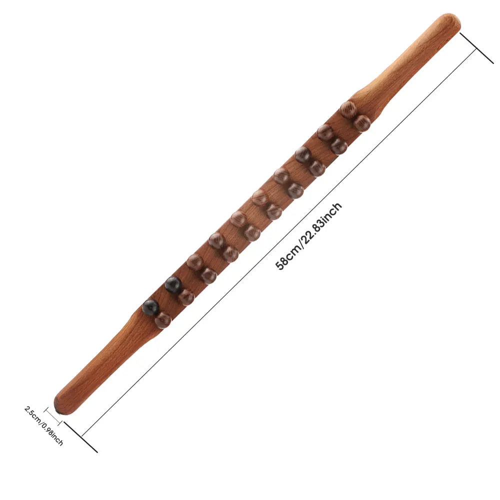 Bâton de massage en perles de bois