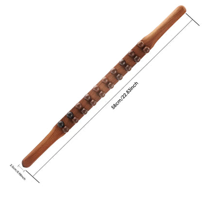 Bâton de massage en perles de bois