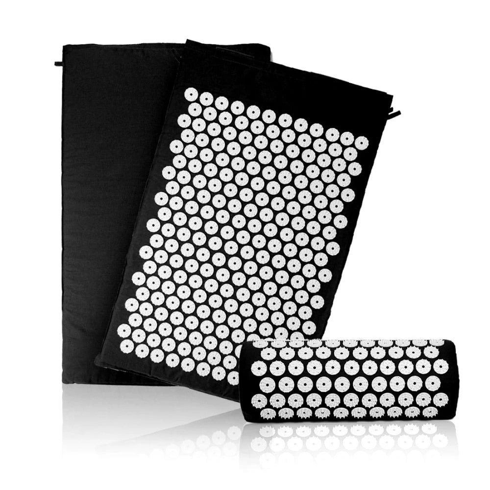 Ensemble tapis de yoga d'acupression et coussin de massage