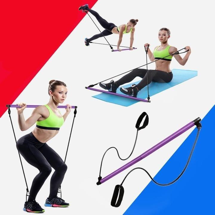 Barre de résistance Pilates Squat avec bandes