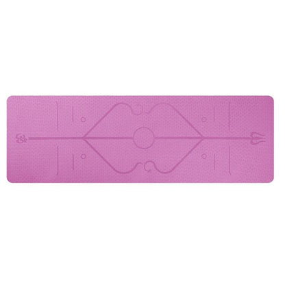 Tapis de yoga antidérapant avec lignes d'alignement 